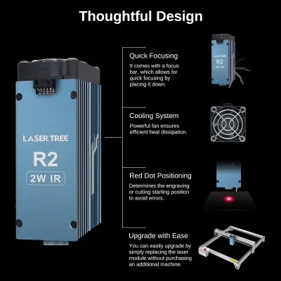 Laser tree 1064nm módulo de cabeça laser vermelho 1w/2w máquina de gravura ferramenta para cobre acrílico alumínio-ferramenta de gravação a laser