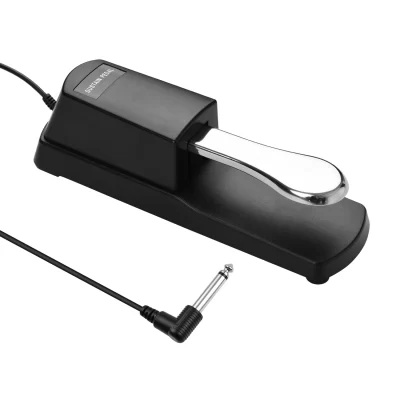 Pedal de sustentação de piano, pedal amortecedor de teclado, plugue de 6,35 mm, compatível com órgão eletrônico Casio Yamaha Roland