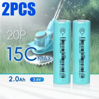 2 peças eve 18650 2000mah 20p 15c bateria de lítio ferramentas de jardim bateria 167wh/kg 3.7v 18650 bateria para ferramentas elétricas drone