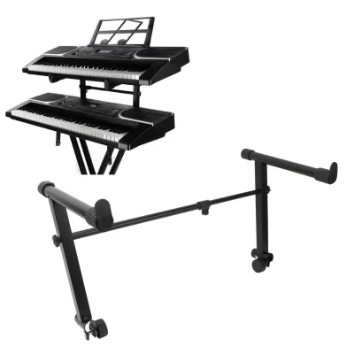 Suporte para teclado de piano, adaptador de extensão para teclado, estrutura de metal, alta capacidade de carga para rack de instrumentos de tubo redondo
