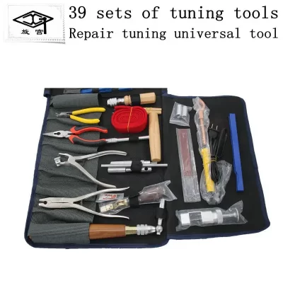 HUATOOL Conjunto de ferramentas de reparo de afinação de piano de 39 peças Kit de reparo de cordas de ação de teclado