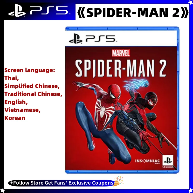 CD do Jogo Sony Playstation 5, PS5, Novo Marvel's Spider-Man 2, Discos de Cartas Físicas Oficiais do Jogo, 100% original