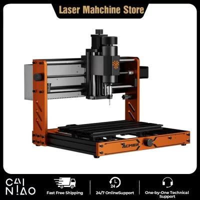 Máquina Router ACMER 3S 500W CNC 3018 300*180*78mm Controle de 3 Eixos Parada de Emergência GRBL Offline para Madeira PCB Couro Pedra Metal