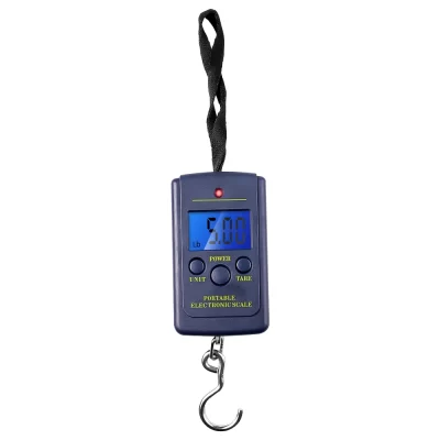 Balança eletrônica de 40kg/10g, lcd, retroiluminação digital, gancho pendurado, mini balança de bolso para bagagem, para pesca, viagem
