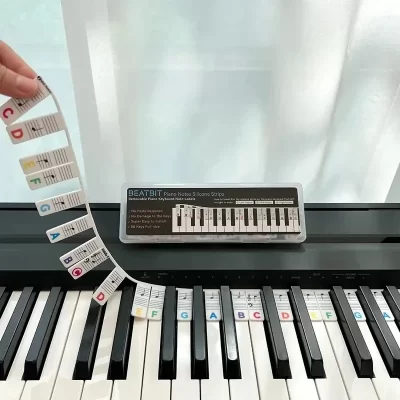 Silicone reutilizável Keyboard Note Labels, perfeito para crianças e iniciantes aprendendo notas de piano, peças de instrumentos musicais
