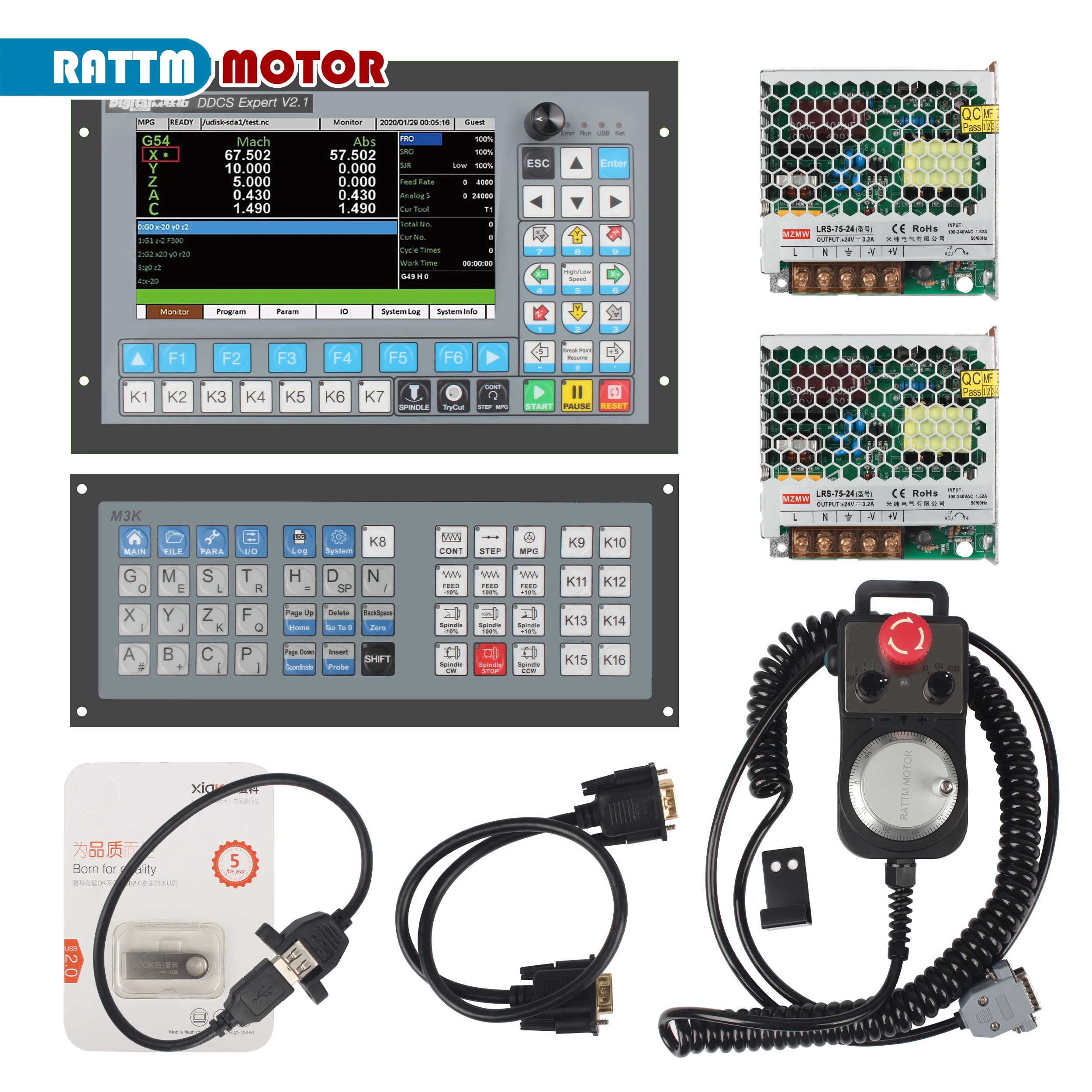 4 eixos 5 eixos ddcs expert v2.1 cnc kit controlador de movimento off-line para roteador gravura fresadora torno máquina