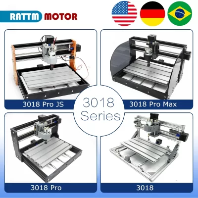 【Estoque da ue】3018,3018 pro,3018 pro max, controle grbl diy cnc 30x18x4.5cm, 3 eixos pcb pvc fresadora roteador de madeira gravação a laser