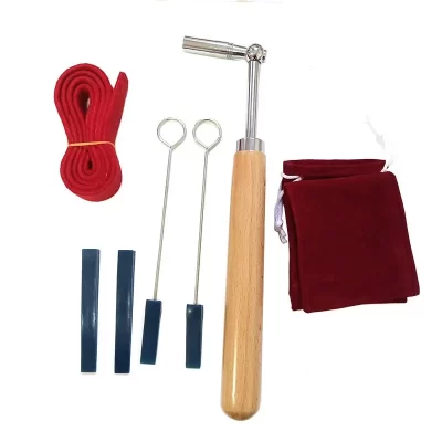 7 pçs/set profissional ferramentas de afinação de piano afinador de piano kit chave de alavanca mudo temperamento tira de feltro garfo