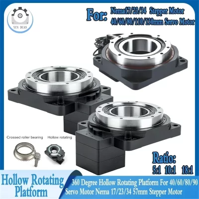 Relação de plataforma rotativa oca 5-200:1 4 eixos/5 eixos/eixo R de alta precisão, indexador de câmera eplace/motor DD para mesas de corte CNC