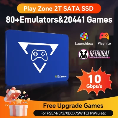 Play zone 2t retro gaming ssd console 20441 jogos para switch/ps5/xbox/ps4/ps3/ps2/dc/wii emulador para windows pc/laptop/portátil