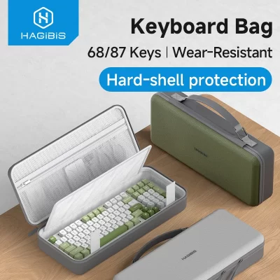 Hagibis teclado portátil maleta de transporte 68/87 teclas eva bolsa de viagem organizador eletrônico caso de viagem saco hardshell à prova de choque