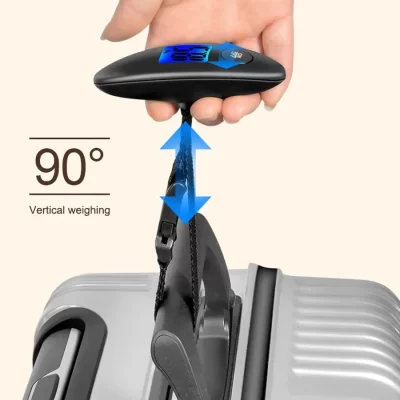 Balança eletrônica portátil de suspensão, 40kg, alta precisão, digital, bagagem, com display lcd, cinto para mala de viagem