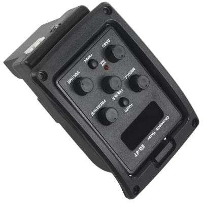 A51Q-EQ-4T pré-amplificador eq captador de 4 bandas com afinador para guitarra acústica com sintonizador lcd e controle de volume pré-amplificador de guitarra elétrica