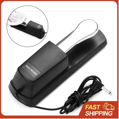 Pedal de Sustentação para Piano 2024, Pedal Damper para Teclado com Plugue de 6,35mm, Compatível com Casio, Yamaha, Roland e Órgão Eletrônico