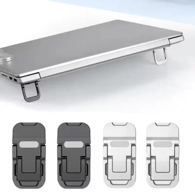 Suporte Mini Dobrável para Laptop 2PCS, Elevador de Teclado Portátil com 2 Ângulos Ajustáveis, Suporte Invisível Autoadesivo para Notebook