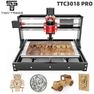Twotrees roteador cnc ttc3018 pro eixo z metal er11 3018 pro máquina cnc acrílico pcb escultura corte diy madeira cnc gravador a laser