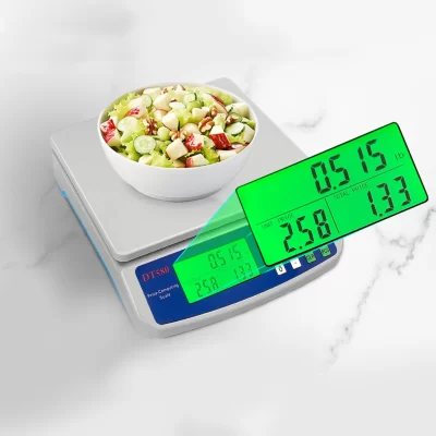 Balança digital grande de cozinha, 40kg/1g, com função de tara, balança comercial de alimentos, balança de contagem de aço inoxidável para carne e legumes