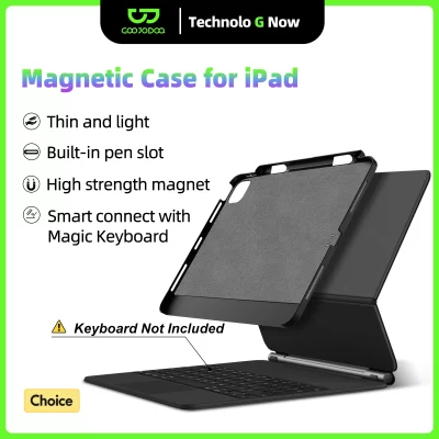 Goojodoq capa magnética para ipad pro 11 13 2024 m4 air 6 air 4/5 ipad pro 12.9 teclado mágico compatível caso lápis titular