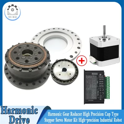 Kit de acionamento de motor de passo nema17, tipo copo de alta precisão, acionamento de engrenagem harmônica, 40 servo motor, para plataforma rotativa de robô