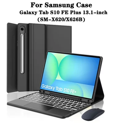 Capa para tablet para Samsung Galaxy Tab S10 FE Plus 13,1 polegadas, capa de teclado removível para Tab S10 FE + 13,1" com suporte para lápis