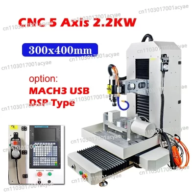 Fresadora CNC 5 Eixos 3040 2.2KW com Estrutura de Aço e Servo Motor de Circuito Fechado para Fresagem de Aço