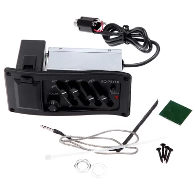 Equalizador eq de 4 bandas captador piezo EQ-7545R pré-amplificador de guitarra acústica amplificador sintonizador de guitarra