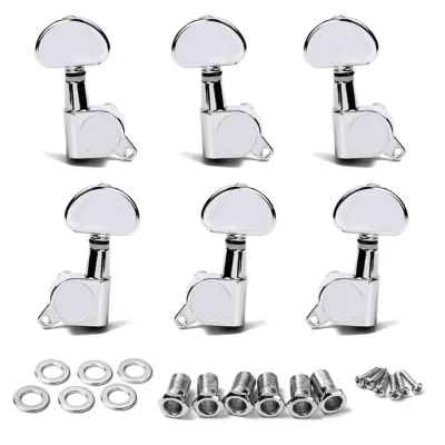 6 pçs guitarra acústica afinação pegs 3r 3l corda de guitarra cromo afinação pegs afinadores cabeças máquina peças guitarra substituições