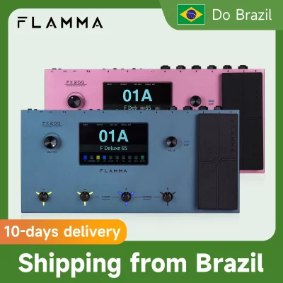FLAMMA-FX200 Multi Efeitos Pedal Guitar Amp, LCD Touch Screen, 160 Efeitos Modelagem Armários IR, 200 Slots Preset, 58 Modelos Preamp