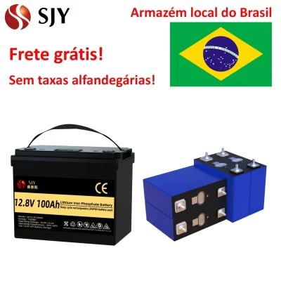 Pacote de Bateria de Lítio LiFePO4 12V 100Ah para Sistema Solar Off-Grid/Energia de Reserva Residencial, Células de Lítio 3.2V 100Ah 280Ah para Sistema de Armazenamento de Energia 24V 48V DIY
