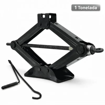 Macaco Mecânico Manual 1 Tonelada Veicular com Base Reforçada Jacaré com Manivela Troca de Pneu Elevação Carro