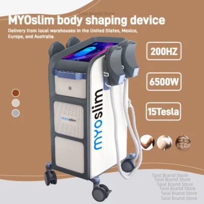 Máquina de Estimulação Muscular 15 T 6500W para Emagrecimento Corporal com Tecnologia MYOslim, Escultura Corporal, RF NOVA abdomel