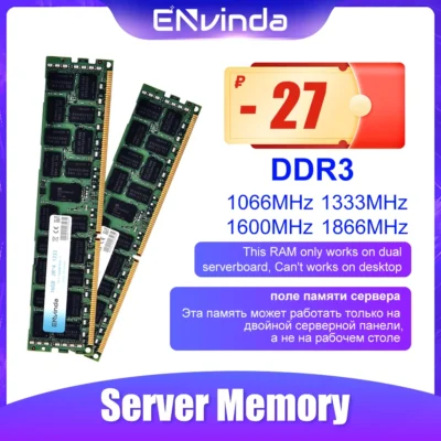 Memória de servidor DDR3 4GB 8GB 16GB 32GB REG ECC 1600 1333 1866 2133 2400 2666 MHz PC3 RAM Suporte x79 x58 LGA 2011 Placa-mãe