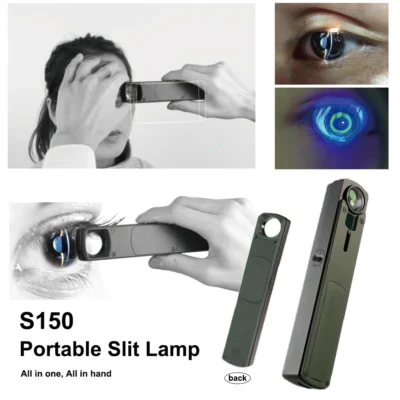LINK-Lâmpadas de fenda portáteis oftálmicas com iluminação led lâmpada de fenda portátil microscópio equipamento oftálmico s150