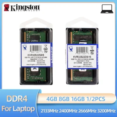 1/2 pces kingston memoria ram ddr4 4gb 8gb 16gb 3200mhz 2666mhz 2400mhz 2133mhz memória do portátil PC4-21300 25600 sodimm notebook ram