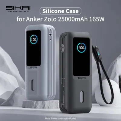 Capa de silicone para anker zolo 25000mah 165w power bank carregador portátil capa protetora de viagem bolsa de armazenamento tf/sim
