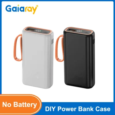Diy power bank caso 5v caixa de armazenamento de carga de bateria portátil power bank diy escudo 2 slots 21700 duplo usb tipo-c sem bateria