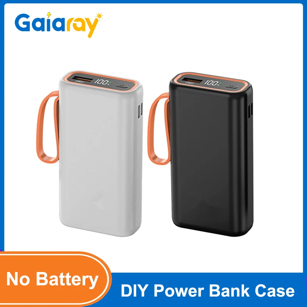 Diy power bank caso 5v caixa de armazenamento de carga de bateria portátil power bank diy escudo 2 slots 21700 duplo usb tipo-c sem bateria