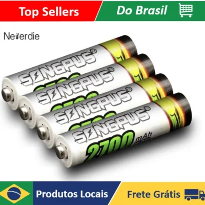 4 Pilhas Recarregável AAA 2700 No Blister Ideal Para Varios Aparelho recarregavel
