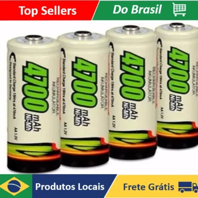 4 Pilha AA Recarregavel 4700mAh - Neverdie Store