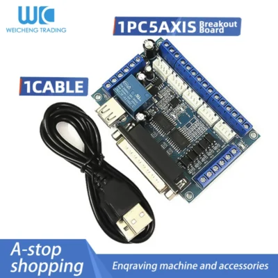 Placa de Controle de Interface para Motor de Passo CNC de 5 Eixos MACH3 com Isolamento por Optoacoplador para Máquina de Gravação