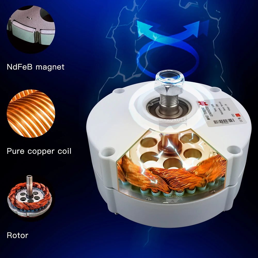 Mars rock 100w 12v 24v baixo rpm ndfeb pmg gerador de ímã permanente de terras raras para diy gerador de turbina eólica horizontal windmil - Image 5