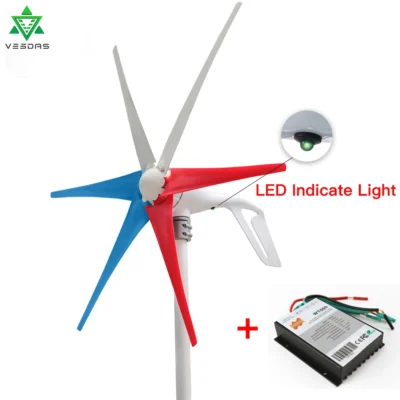 Navio de espanha 400w 12v 24v vento tubine gerador eixo horizontal mini moinho de vento elétrico com luz led livre 600w controlador