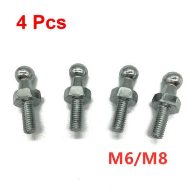 4 unidades 10mm M8/M6 universal capô de bota de carro suporte de gás conector de encaixe de pino esférico parafuso de válvula conjunta