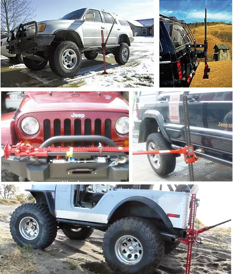 1 pacote de aço de 3 toneladas hi lift jack capacidade de carga 33 "48" farm lift jack para suv offraod resgate vermelho todo elenco jack universal - Image 14