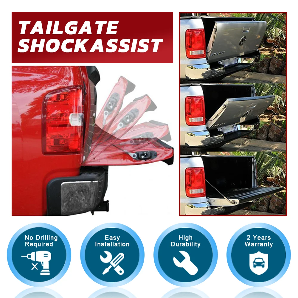 2pc assistência de choque para mitsubishi l200 4th ka/kb 2004-2015 captador porta traseira inoxidável lento para baixo suportes de gás amortecedor - Image 4