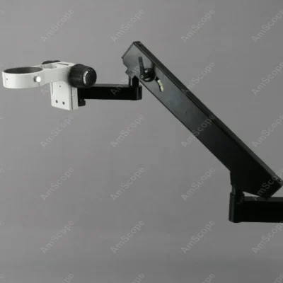 Suporte articulado AmScope com braçadeira de poste e rack de foco para microscópios estéreo
