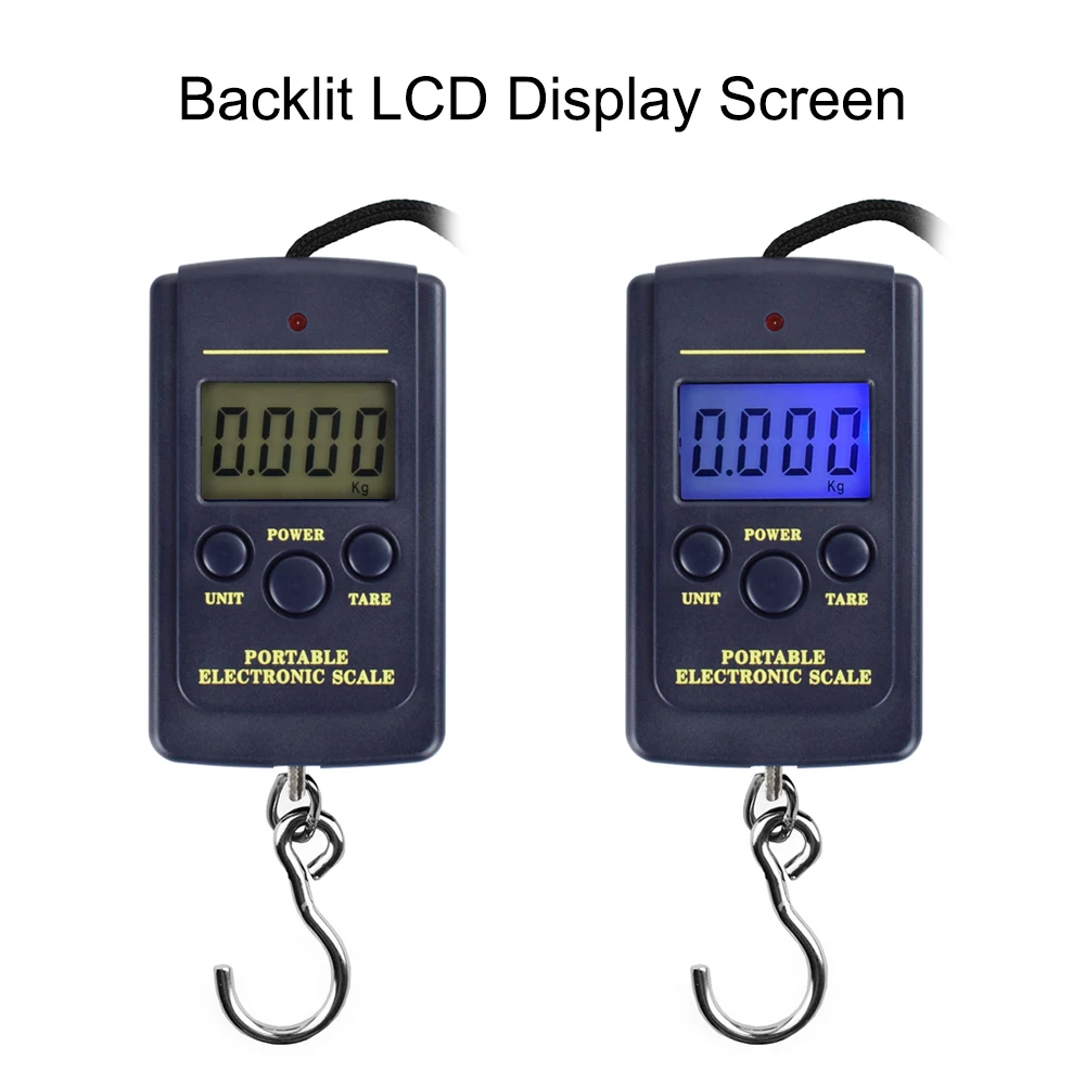 NEWACALOX 40kg x 10g Mini Balança Digital para Bagagem de Pesca Viagem Pesagem Steelyard Pendurado Balança de Gancho Eletrônico - Image 2