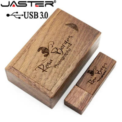 Jaster usb 3.0 + caixa de madeira bordo usb flash drive pendrive 4gb 8gb 16gb 32gb 64gb memória vara 1 peça logotipo personalizado gratuito