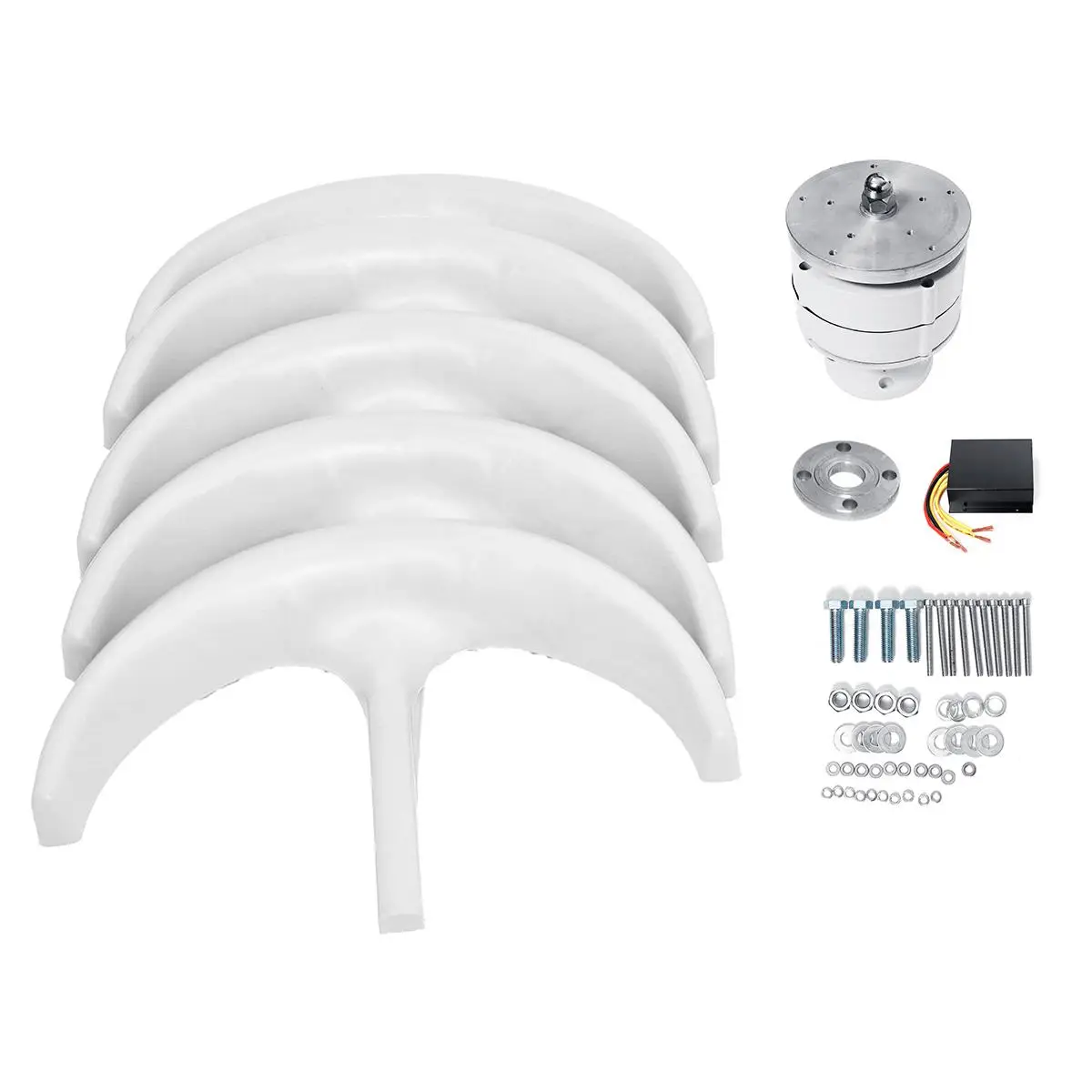 Gerador Eólico de 1000W 12V/24V com 5 Pás, Kit de Motor de Eixo Vertical para Uso Doméstico, Híbrido e Iluminação Pública Eletromagnética - Image 3