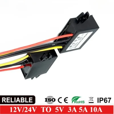 12v 24v para 5v 3a 5a 10a dc conversor step down 50w 24 12 volts buck para 5 volts regulador fonte de alimentação para carros led à prova dwaterproof água